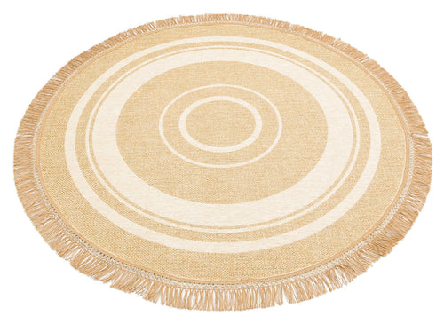 Cream Striped Wool Rug – Machine Made Area Rug | Non Slip, Soft Texture Carpet