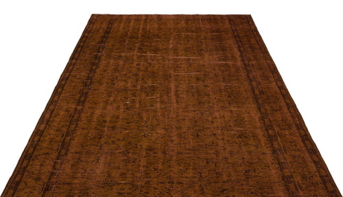 Atina Brown Vintage Wool Handmade Area Rug 6'1" x 9'3"