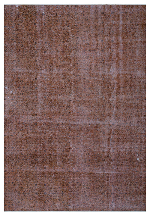Atina Brown Vintage Wool Handmade Area Rug 7'2" x 10'2"