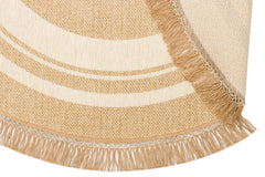 Cream Striped Wool Rug – Machine Made Area Rug | Non Slip, Soft Texture Carpet