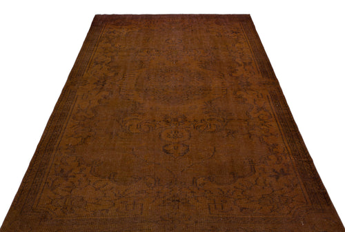 Atina Brown Vintage Wool Handmade Area Rug 5'6" x 9'1"