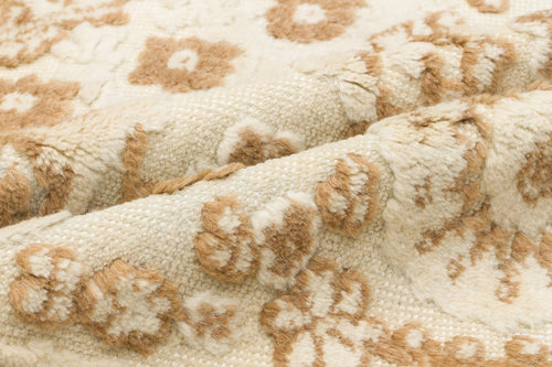 Purplea Beige Vintage Wool Handmade Area Rug 6'2" x 10'0"