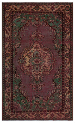 Atina Burgundy Classic Wool Handmade Area Rug 5'6" x 8'11"