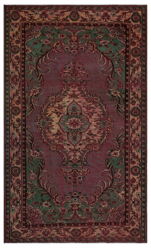 Atina Burgundy Classic Wool Handmade Area Rug 5'6" x 8'11"