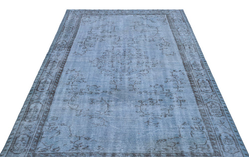 Atina Blue Vintage Wool Handmade Area Rug 5'9" x 8'8"