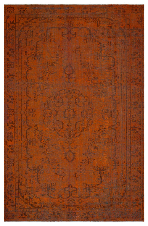 Atina Orange Vintage Wool Handmade Area Rug 6'11" x 7'10"