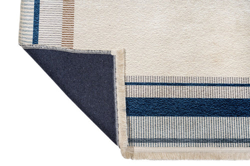 Digital Print Area Rug – Beige Frame Cotton Chenille Stylish Carpet for Home Decor