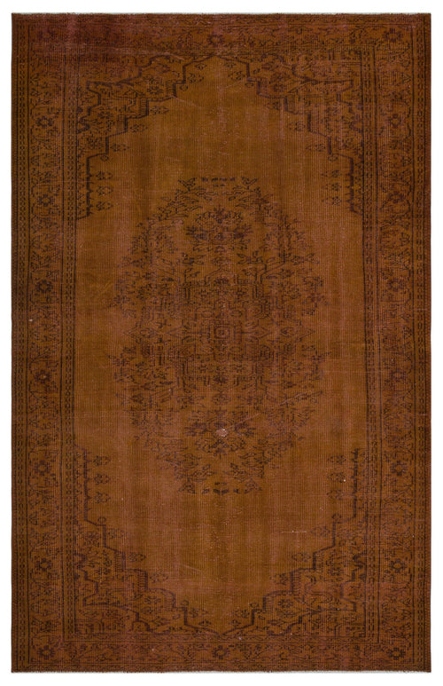 Atina Brown Vintage Wool Handmade Area Rug 5'5" x 8'5"