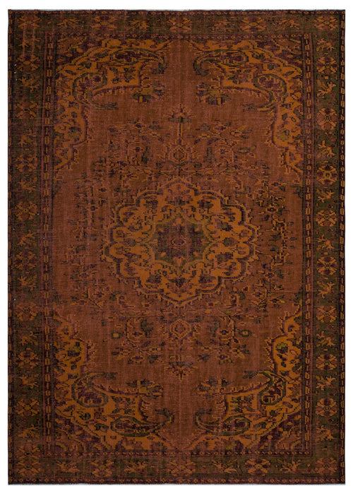Atina Brown Vintage Wool Handmade Area Rug 5'11" x 9'6"