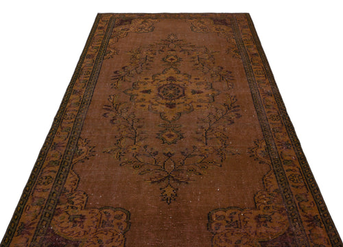 Atina Brown Vintage Wool Handmade Area Rug 5'3" x 10'0"