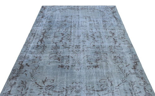 Atina Blue Vintage Wool Handmade Area Rug 6'8" x 8'3"