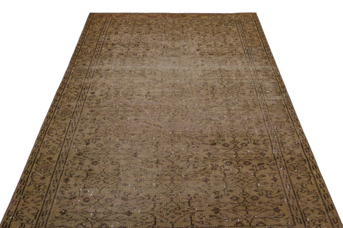 Atina Brown Vintage Wool Handmade Area Rug 4'11" x 9'1"