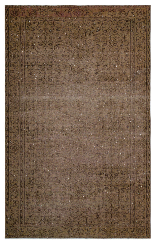 Atina Brown Vintage Wool Handmade Area Rug 4'11" x 9'1"