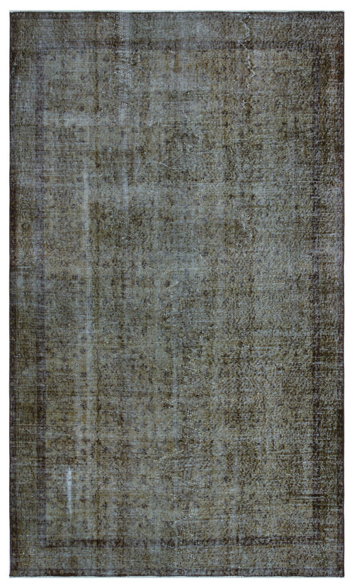 Atina Brown Vintage Wool Handmade Area Rug 5'4" x 8'5"