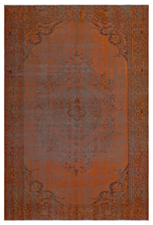 Atina Orange Vintage Wool Handmade Area Rug 5'9" x 8'8"