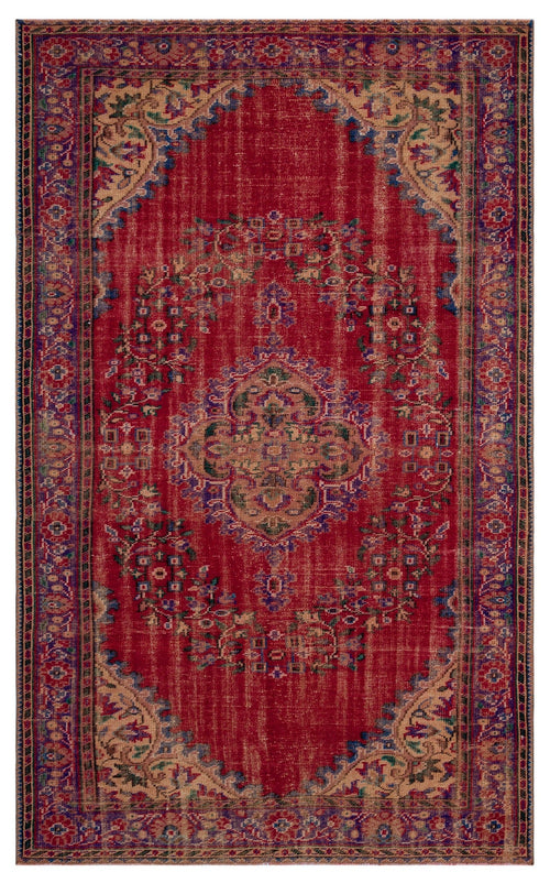 Atina Red Vintage Wool Handmade Area Rug 6'0" x 9'8"