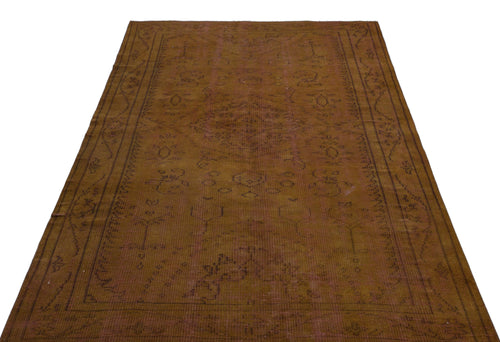 Atina Brown Vintage Wool Handmade Area Rug 5'1" x 8'3"