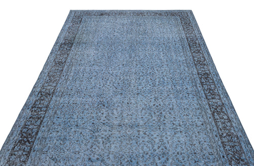 Atina Blue Vintage Wool Handmade Area Rug 5'10" x 10'4"