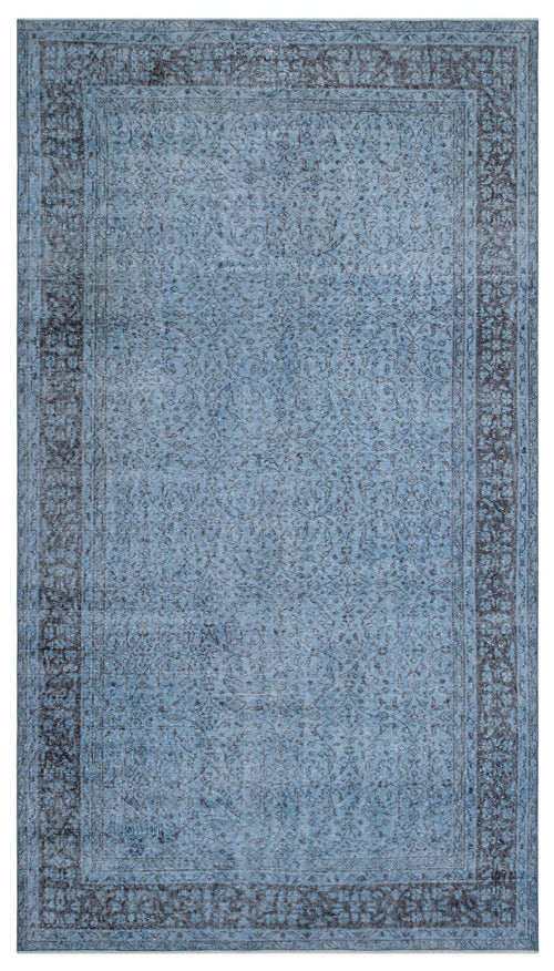 Atina Blue Vintage Wool Handmade Area Rug 5'10" x 10'4"