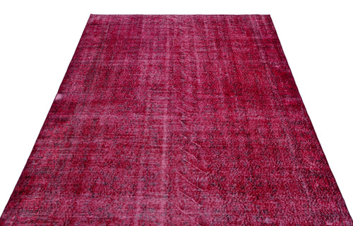 Atina Pink Vintage Wool Handmade Area Rug 5'5" x 8'8"