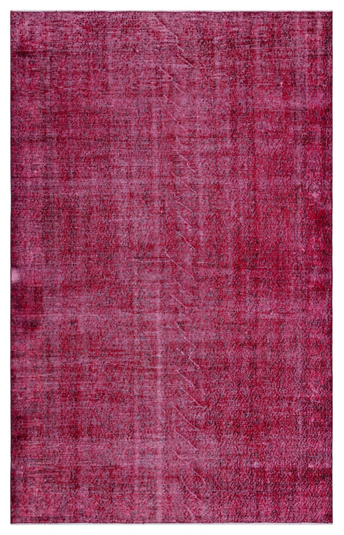 Atina Pink Vintage Wool Handmade Area Rug 5'5" x 8'8"