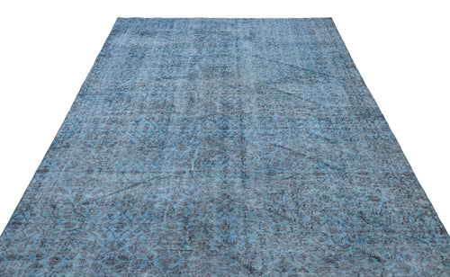 Atina Blue Vintage Wool Handmade Area Rug 6'7" x 10'1"