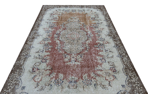 Atina Cream Vintage Wool Handmade Area Rug 5'10" x 9'9"