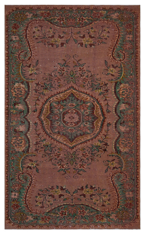 Atina Brown Vintage Wool Handmade Area Rug 6'1" x 9'11"