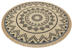 Cotton Kilim Rug – Black Geometric Flatweave Kilim Style Non Slip Floor Rug