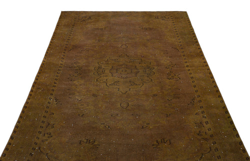 Atina Brown Vintage Wool Handmade Area Rug 5'4" x 8'10"