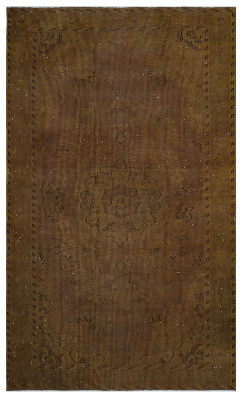 Atina Brown Vintage Wool Handmade Area Rug 5'4" x 8'10"
