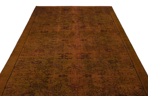 Atina Brown Vintage Wool Handmade Area Rug 6'1" x 9'3"