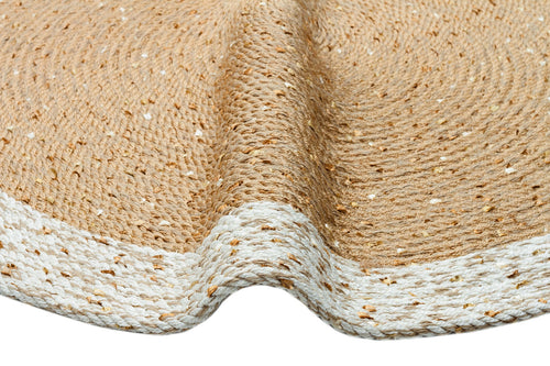 Modern Jute Rug - Beige Knitted Natural Fiber Carpet with Soft Texture