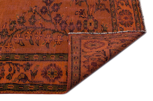 Atina Orange Vintage Wool Handmade Area Rug 5'5" x 10'6"
