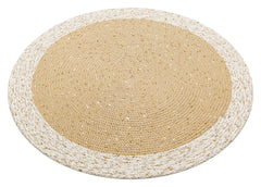 Modern Jute Rug - Beige Knitted Natural Fiber Carpet with Soft Texture