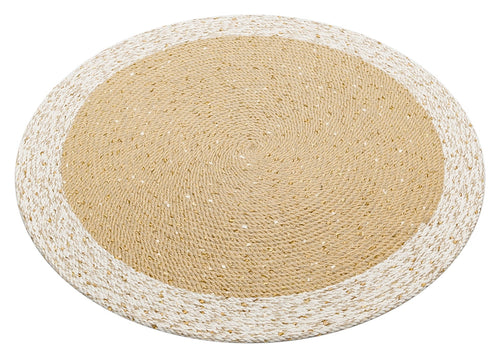 Modern Jute Rug - Beige Knitted Natural Fiber Carpet with Soft Texture