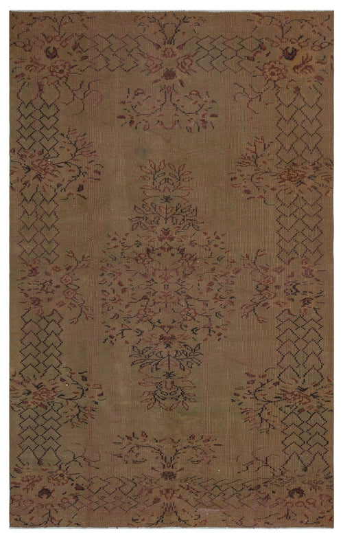 Atina Brown Vintage Wool Handmade Area Rug 4'11" x 8'10"