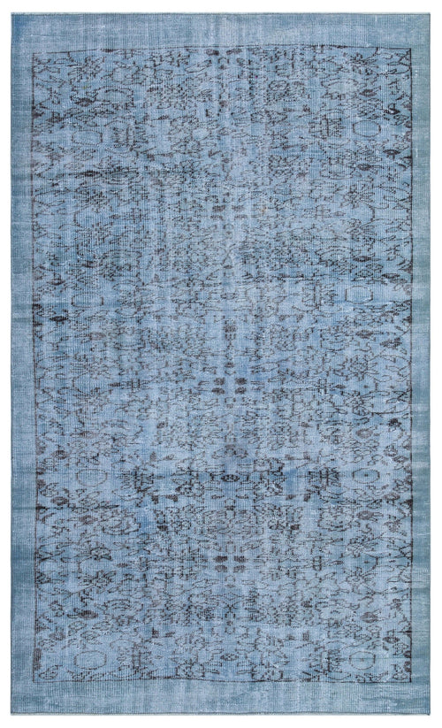 Atina Blue Vintage Wool Handmade Area Rug 5'1" x 8'6"