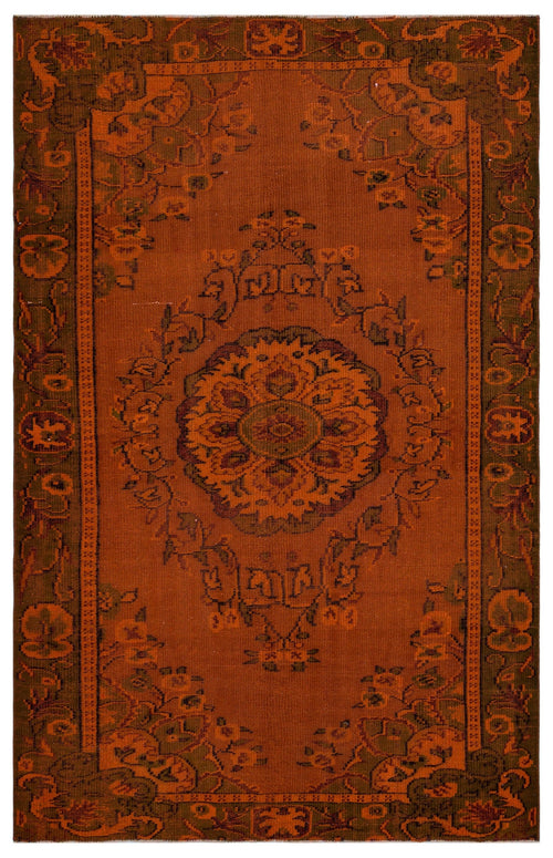 Atina Orange Vintage Wool Handmade Area Rug 5'7" x 8'6"