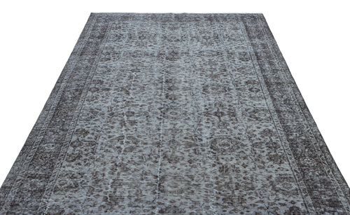 Atina Grey Vintage Wool Handmade Area Rug 6'2" x 9'4"