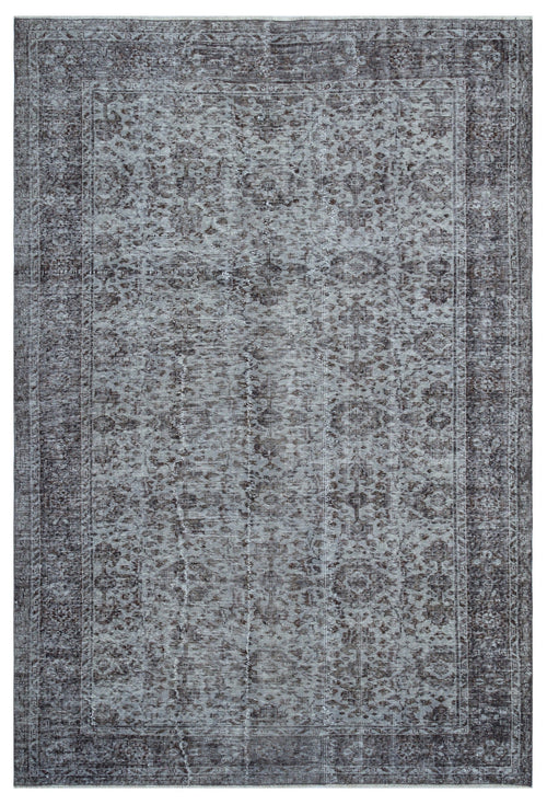 Atina Grey Vintage Wool Handmade Area Rug 6'2" x 9'4"
