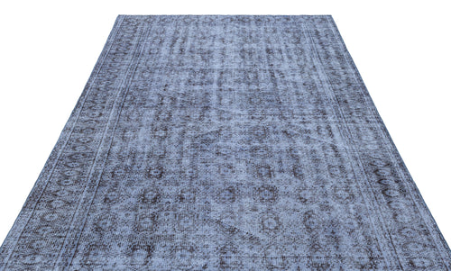 Atina Blue Vintage Wool Handmade Area Rug 6'3" x 9'3"