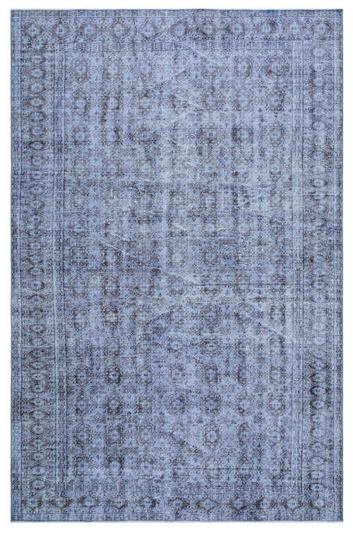 Atina Blue Vintage Wool Handmade Area Rug 6'3" x 9'3"