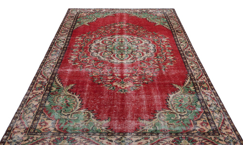 Atina Red Vintage Wool Handmade Area Rug 6'0" x 9'3"