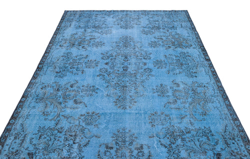 Atina Blue Vintage Wool Handmade Area Rug 5'10" x 9'7"