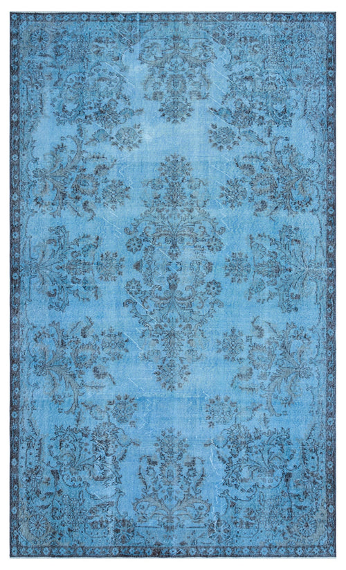 Atina Blue Vintage Wool Handmade Area Rug 5'10" x 9'7"