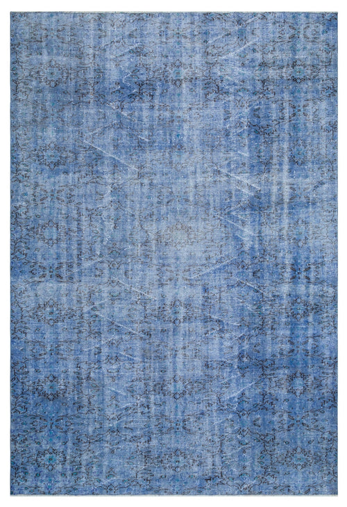 Atina Blue Vintage Wool Handmade Area Rug 7'3" x 10'4"