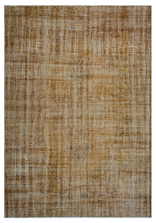 Atina Brown Vintage Wool Handmade Area Rug 6'0" x 9'3"