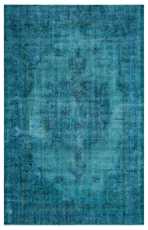 Atina Turquoise Vintage Wool Handmade Area Rug 6'9" x 10'3"