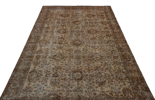 Atina Brown Vintage Wool Handmade Area Rug 5'7" x 9'3"